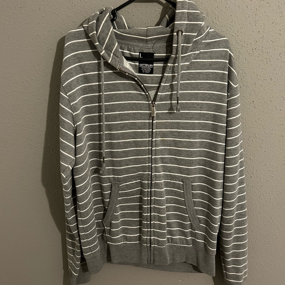 Cotton On Gray Striped Men's Sweater. Size Large